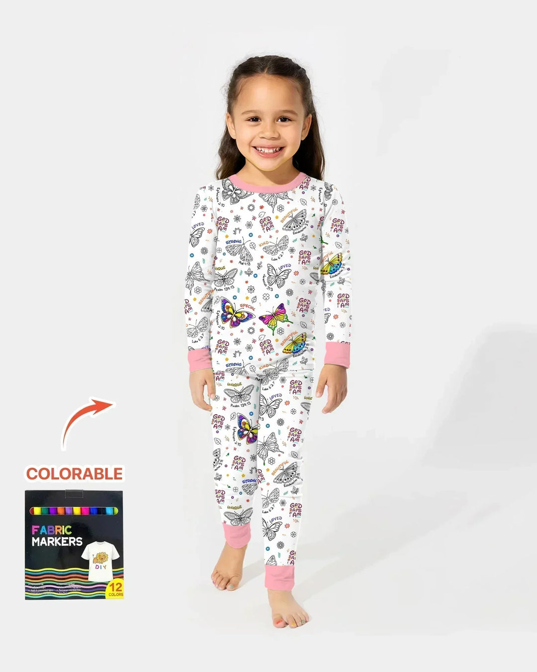 Zweiteiliges Langarm-Pyjama-Set mit Sommerfrüchten