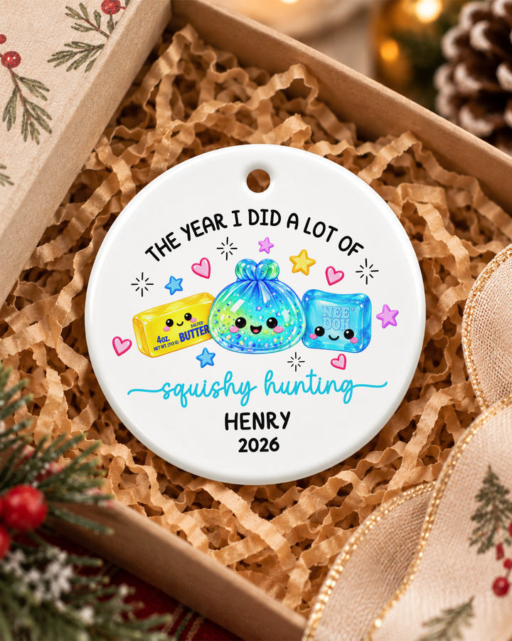 The Year I Did A Lot Of Squishy Hunting Ceramic Ornament