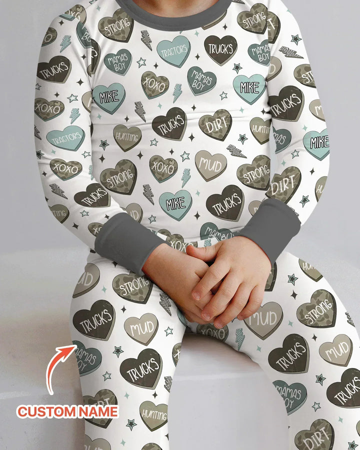Zweiteiliges Langarm-Pyjama-Set mit Sommerfrüchten