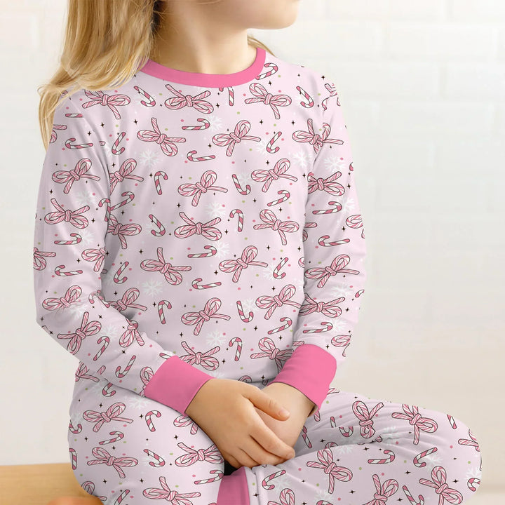 Zweiteiliges Langarm-Pyjama-Set mit Sommerfrüchten