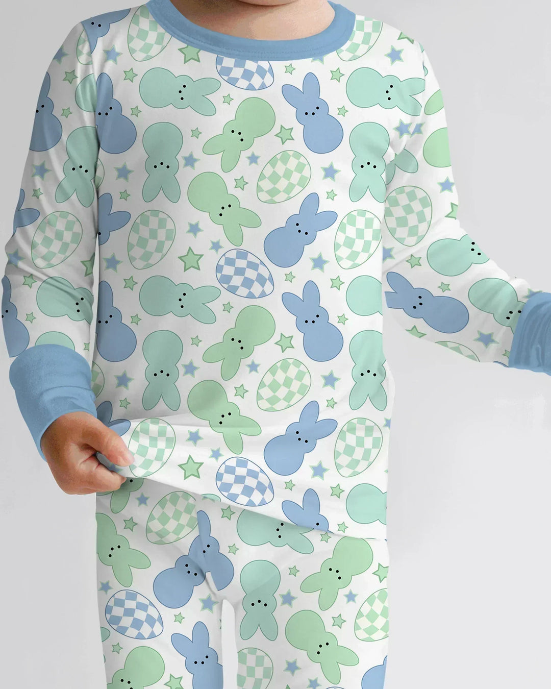 Easter Peep Bunnies Bamboo Two Piece Long Sleeve Pajama Set