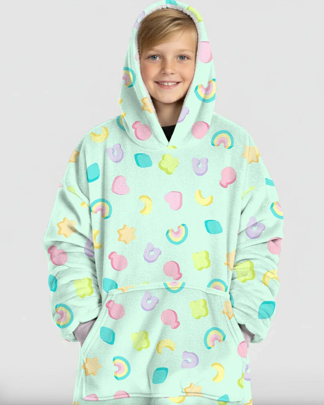 Pastell Lucky Charms Tragbare Bambus Decken-Kapuzenjacke