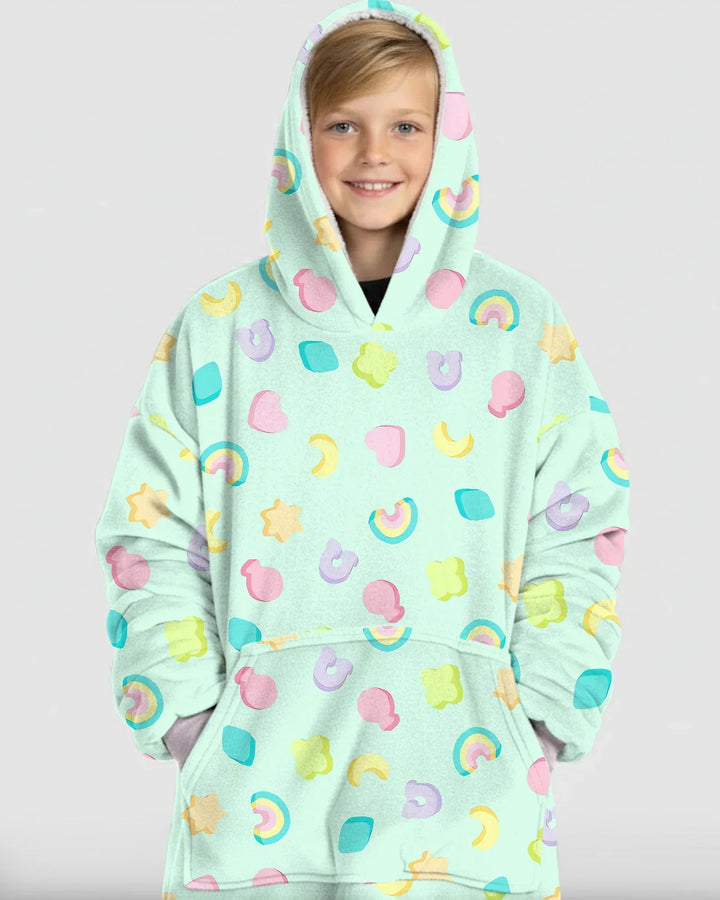 Pastell Lucky Charms Tragbare Bambus Decken-Kapuzenjacke