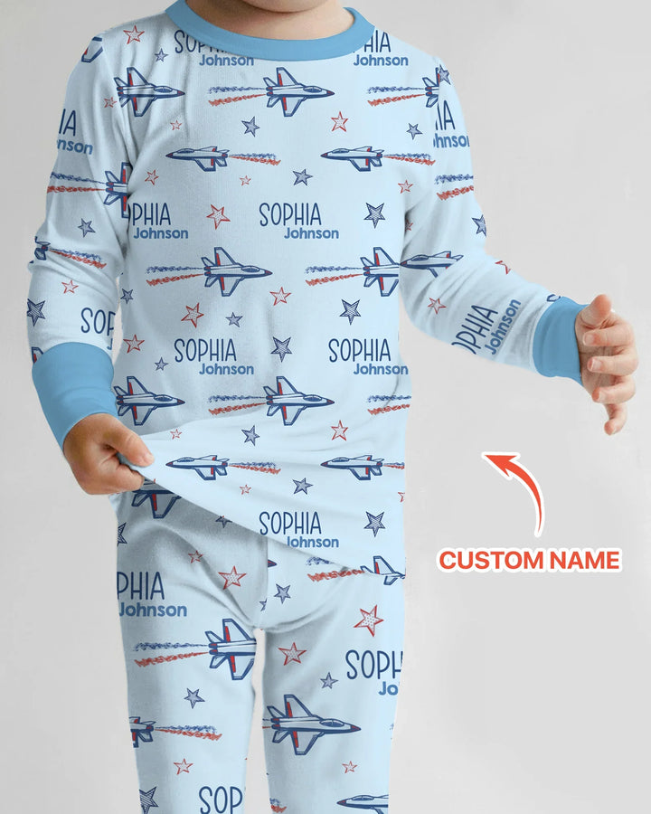 Zweiteiliges Langarm-Pyjama-Set mit Sommerfrüchten