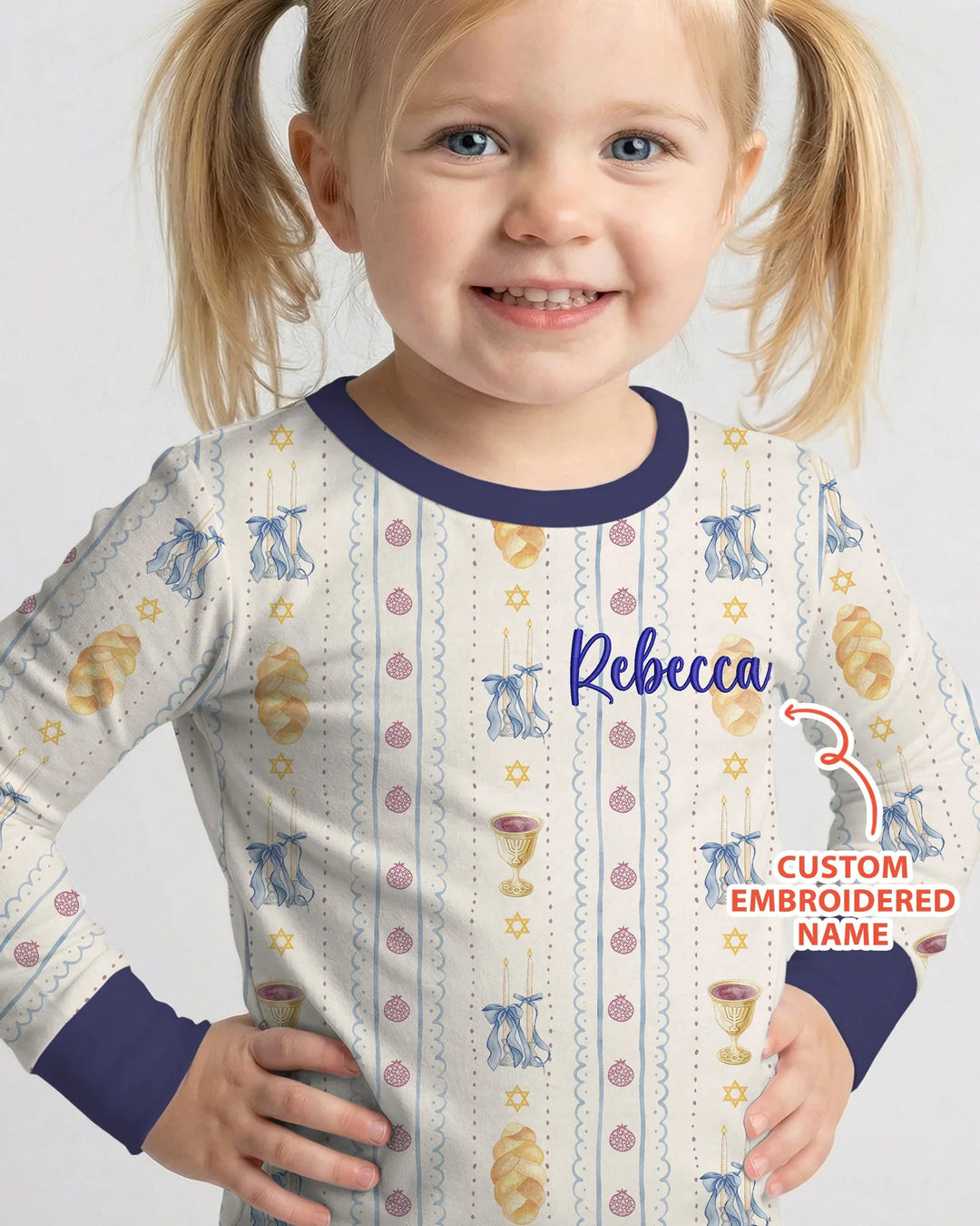 Zweiteiliges Langarm-Pyjama-Set mit Sommerfrüchten