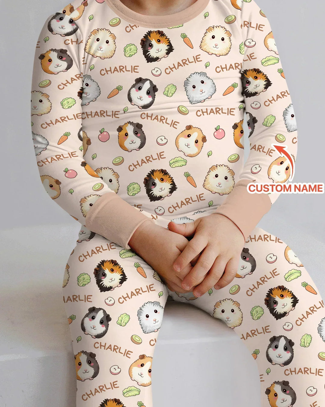 Zweiteiliges Langarm-Pyjama-Set mit Sommerfrüchten
