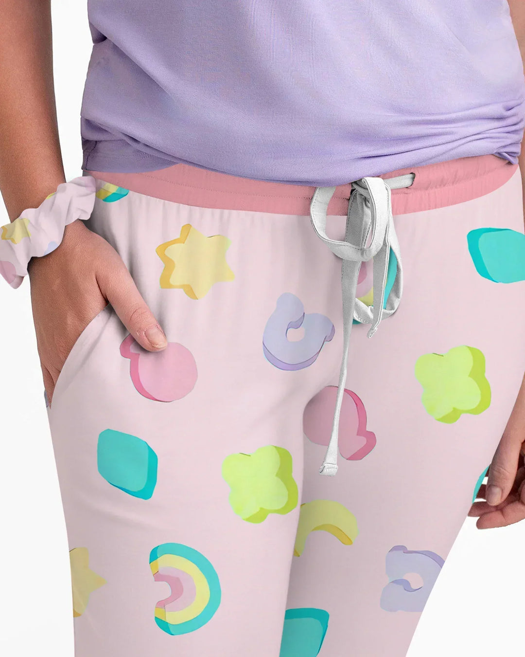Pastell Lucky Charms Bambus Pyjama Set für Damen mit Streumuster