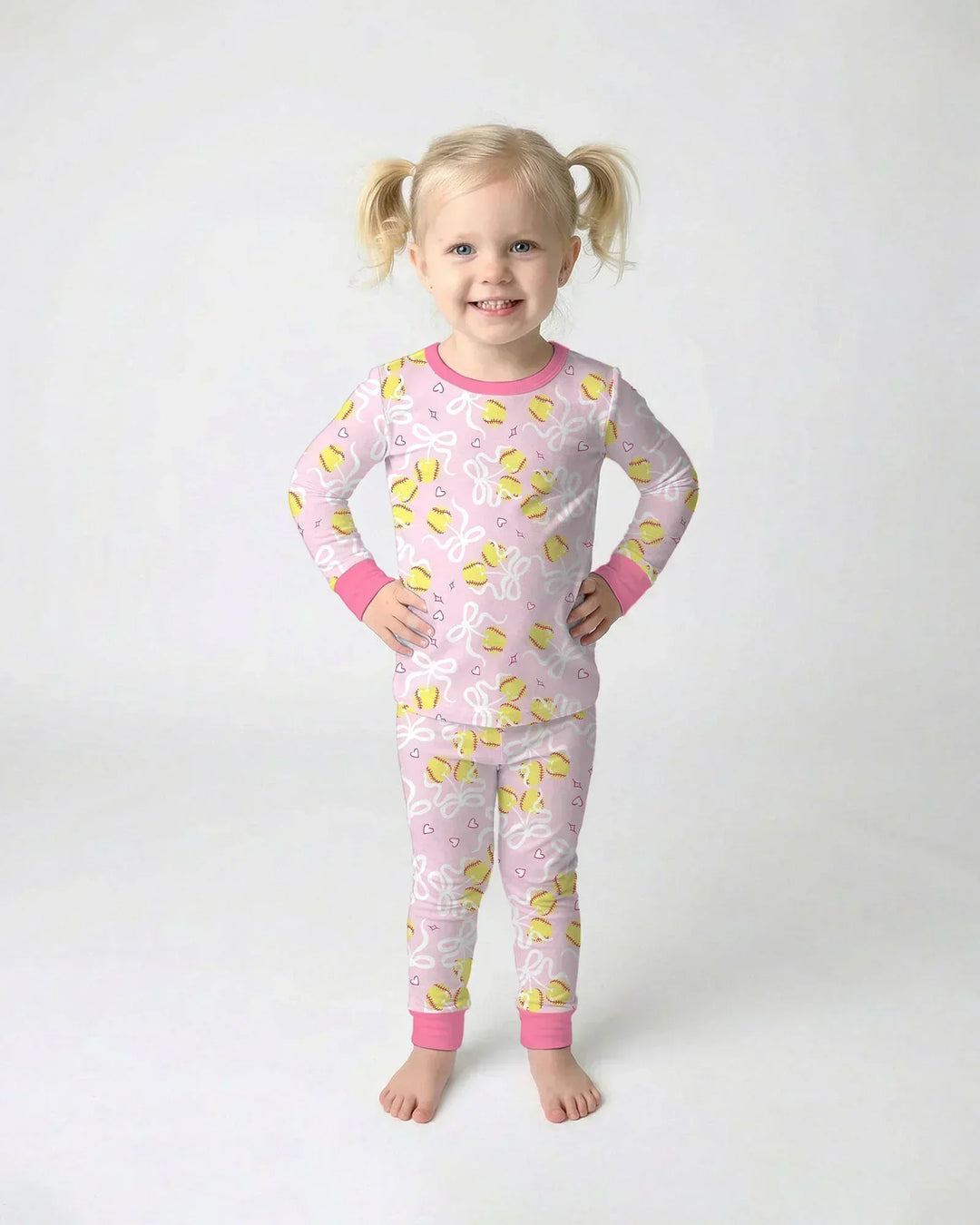 Zweiteiliges Langarm-Pyjama-Set mit Sommerfrüchten