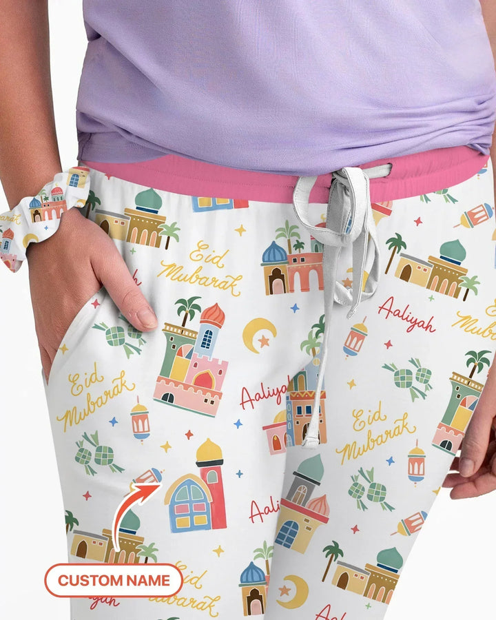 Eid Mubarak Personalisierter Bambus Damen Pyjama-Set