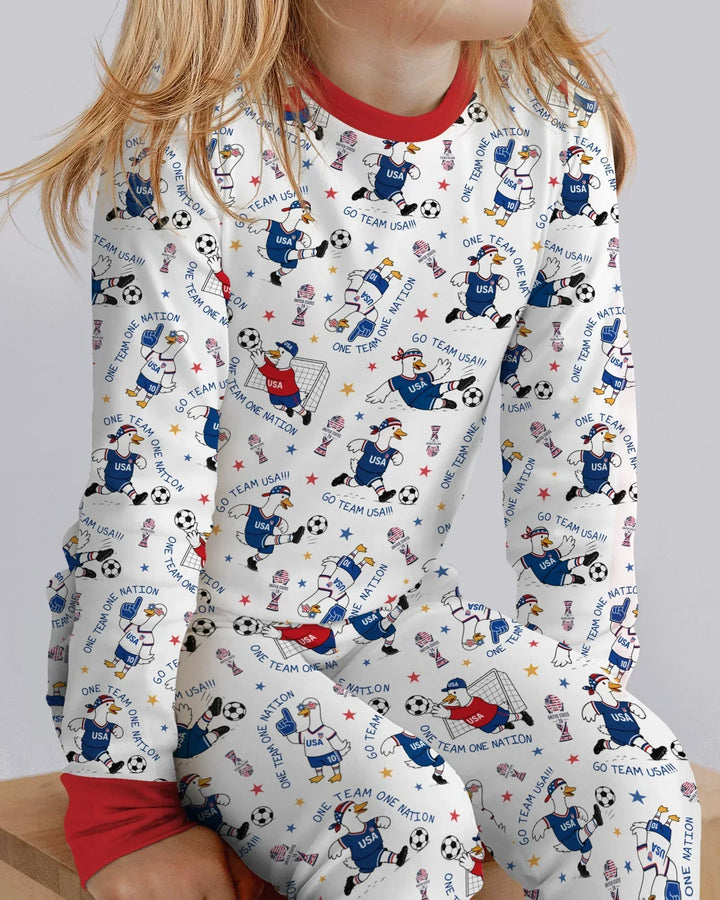 Zweiteiliges Langarm-Pyjama-Set mit Sommerfrüchten