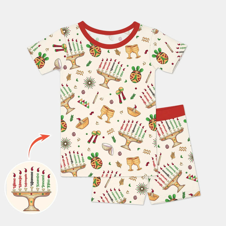 Template Zweiteiliges Pyjama-Set mit kurzen Ärmeln und Shorts