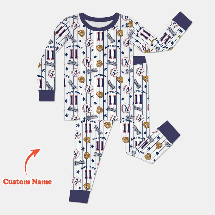 Zweiteiliges Langarm-Pyjama-Set mit Sommerfrüchten