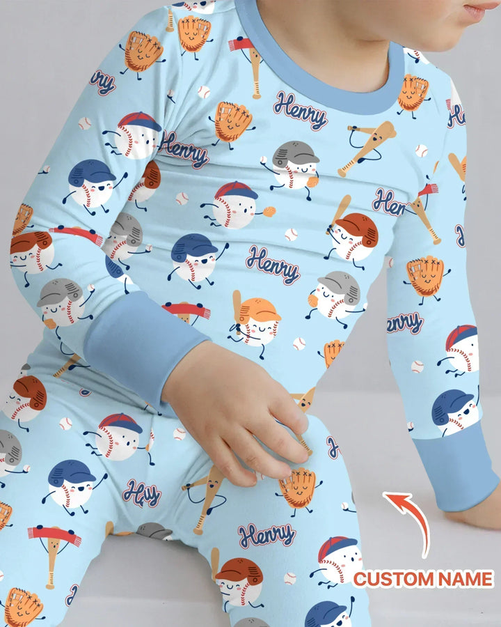 Zweiteiliges Langarm-Pyjama-Set mit Sommerfrüchten