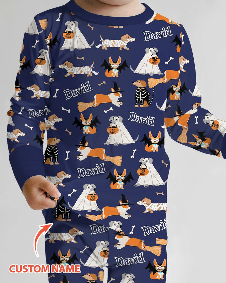 Halloween Dog Bamboo Two Piece Long Sleeve Pajama Set