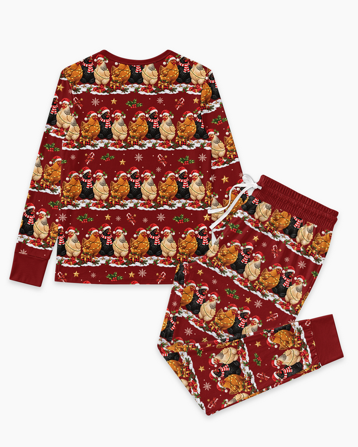 Farm Chicken Christmas Bamboo Women Pajama Set