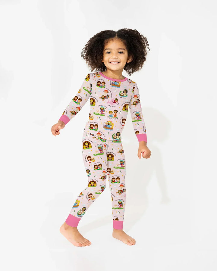 Zweiteiliges Langarm-Pyjama-Set mit Sommerfrüchten