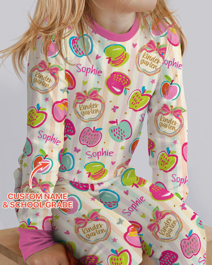 Zweiteiliges Langarm-Pyjama-Set mit Sommerfrüchten