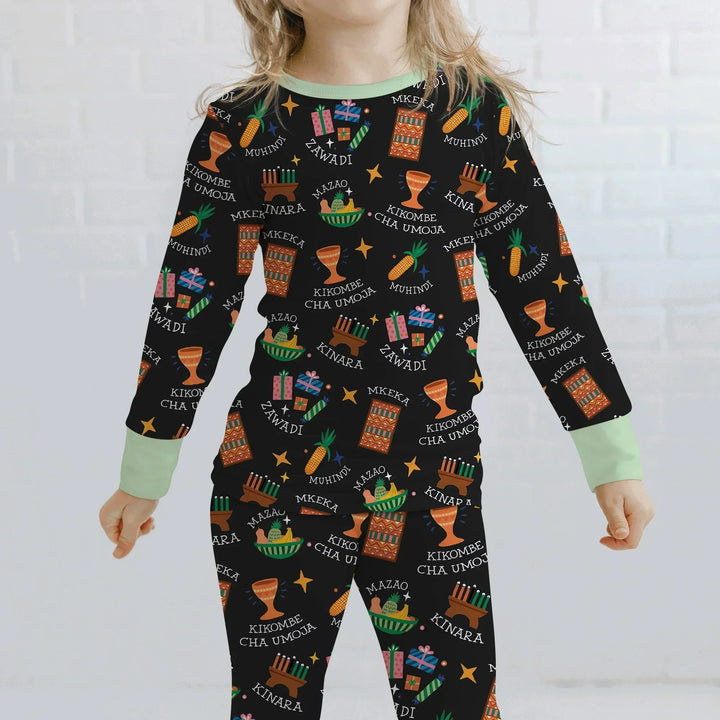 Kwanzaa Spirit Bamboo Two Piece Long Sleeve Pajama Set