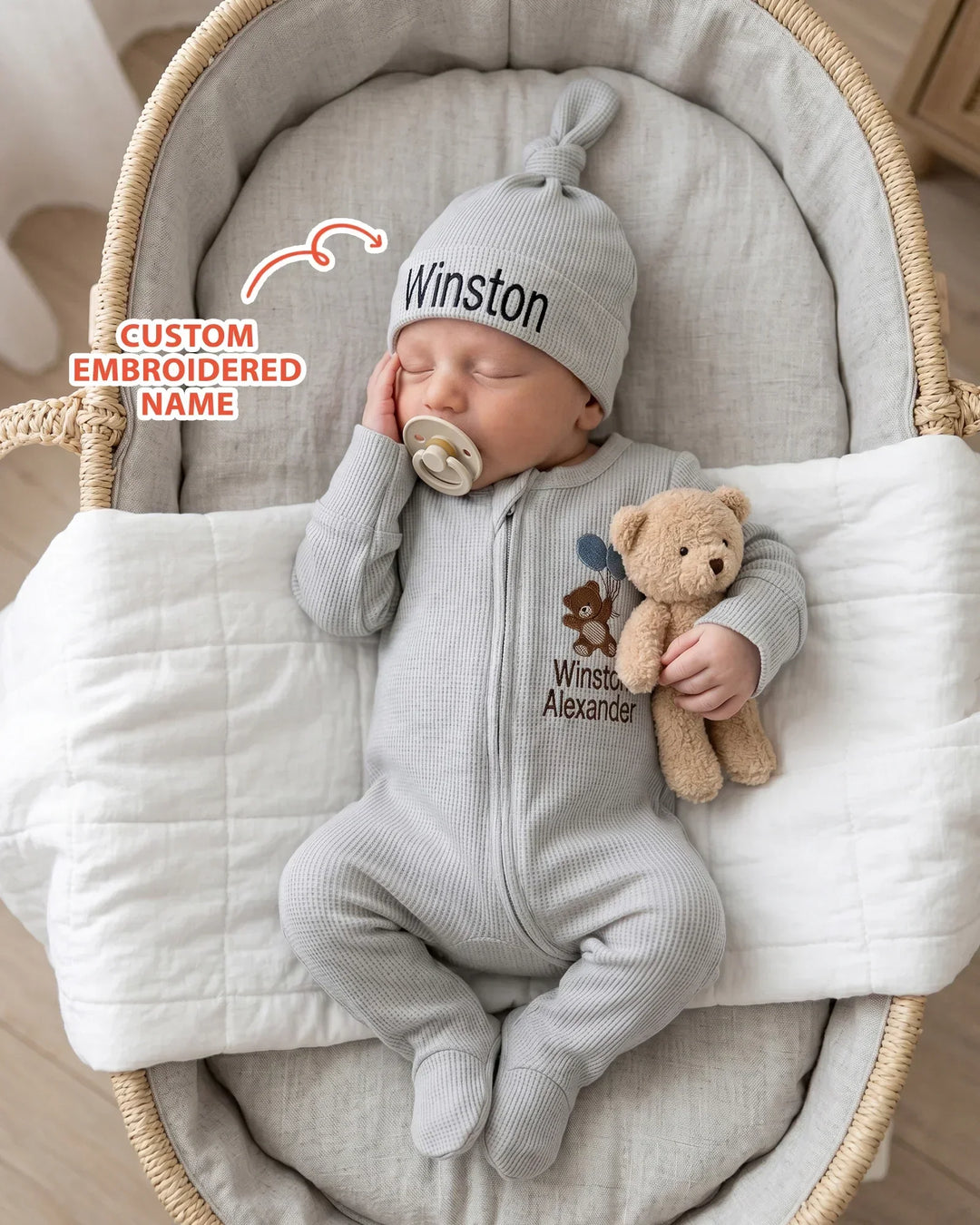 Gerippte Babykleidung mit individuellem Foto - Weich &amp; Skizzenhaft