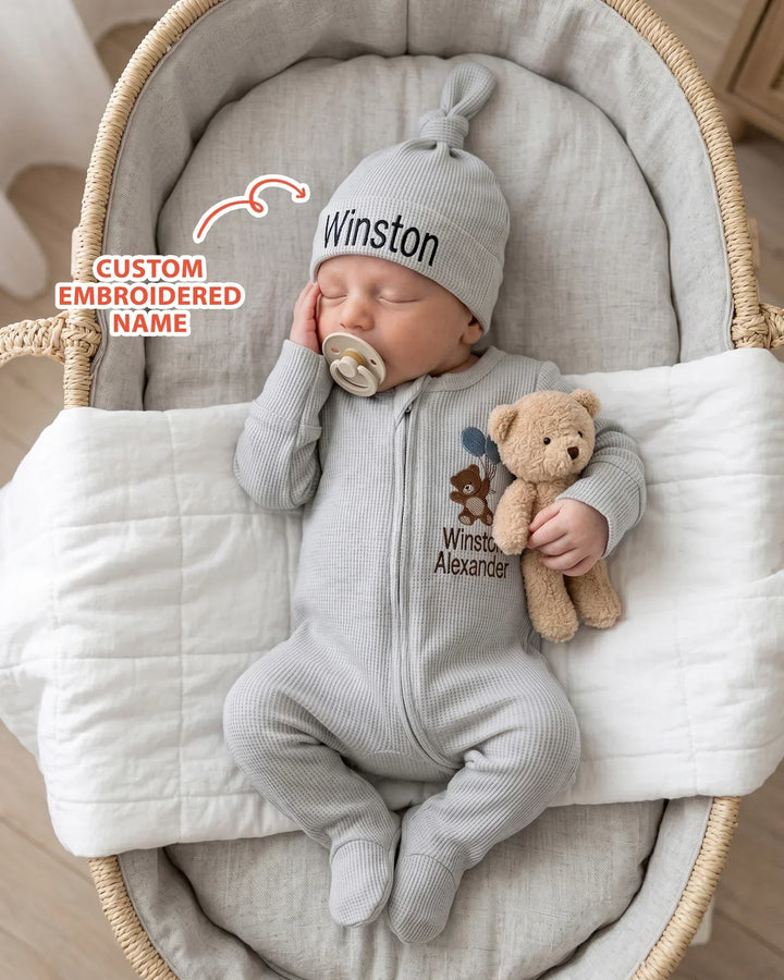 Gerippte Babykleidung mit individuellem Foto - Weich &amp; Skizzenhaft