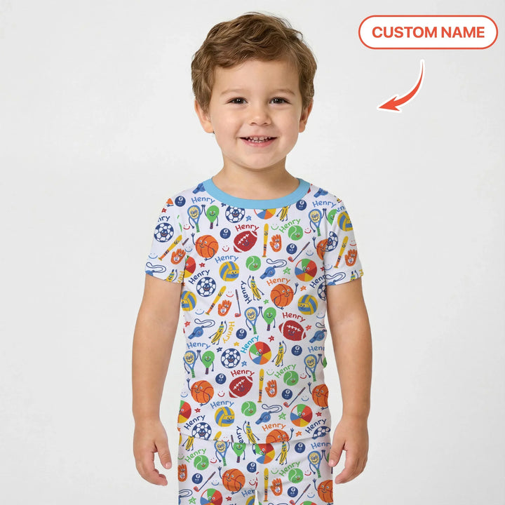 Zweiteiliges, kurzärmliges Pyjama-Set mit Marienkäfern