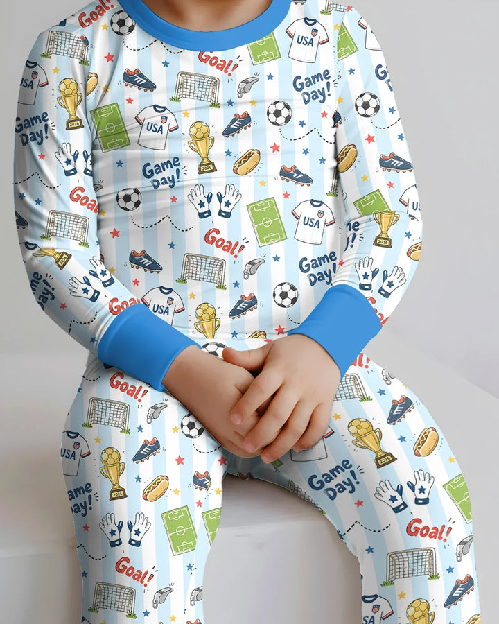 Zweiteiliges Langarm-Pyjama-Set mit Sommerfrüchten