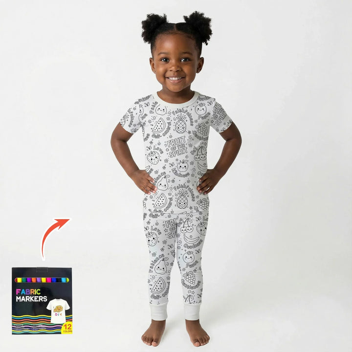 Zweiteiliges, kurzärmliges Pyjama-Set mit Marienkäfern
