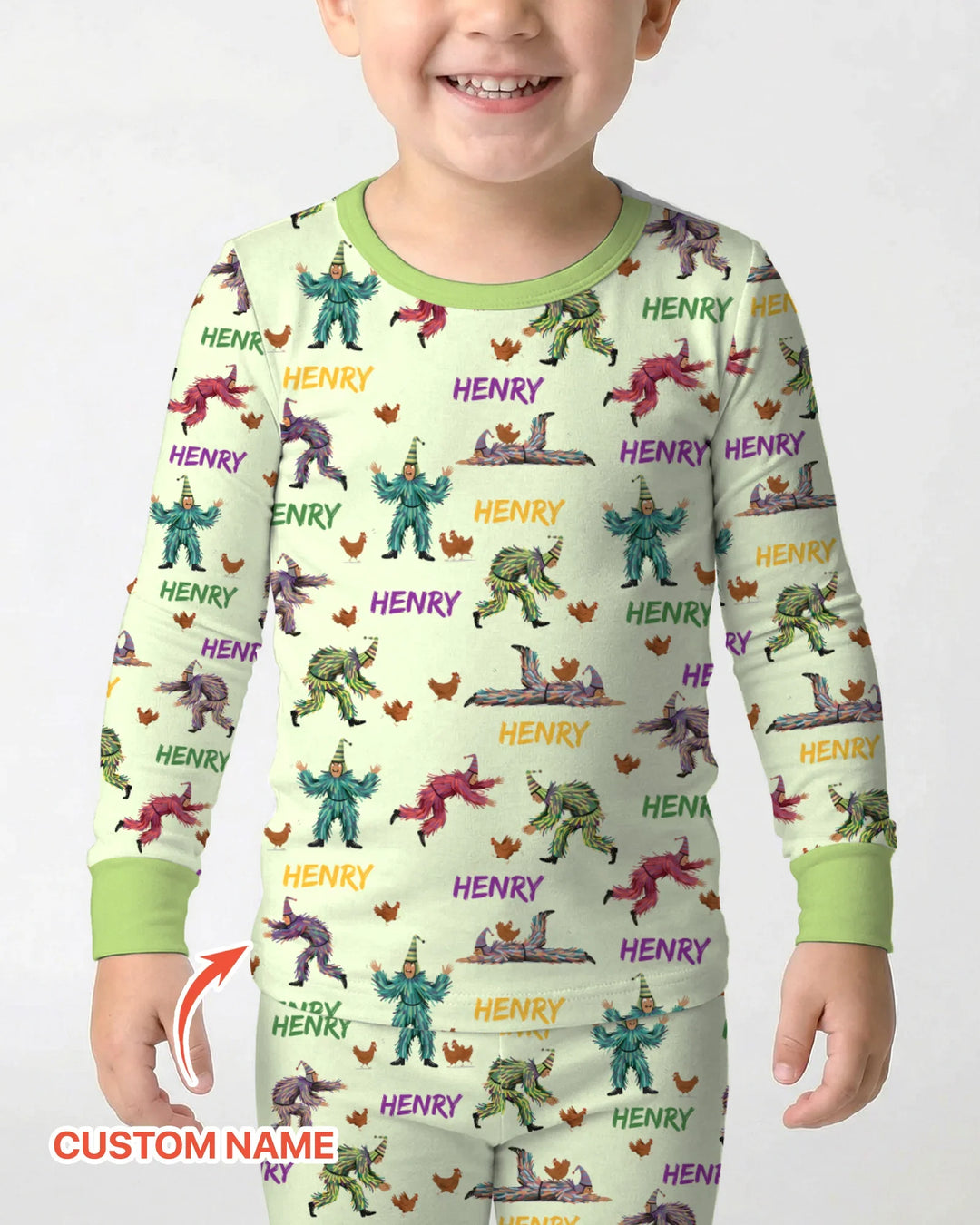 Zweiteiliges Langarm-Pyjama-Set mit Sommerfrüchten