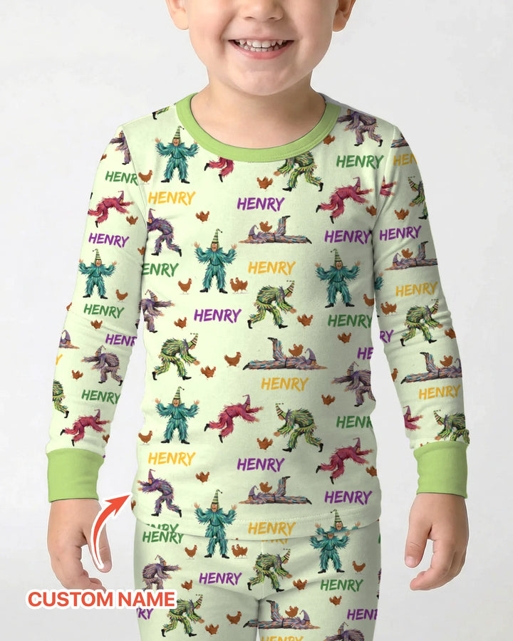 Zweiteiliges Langarm-Pyjama-Set mit Sommerfrüchten
