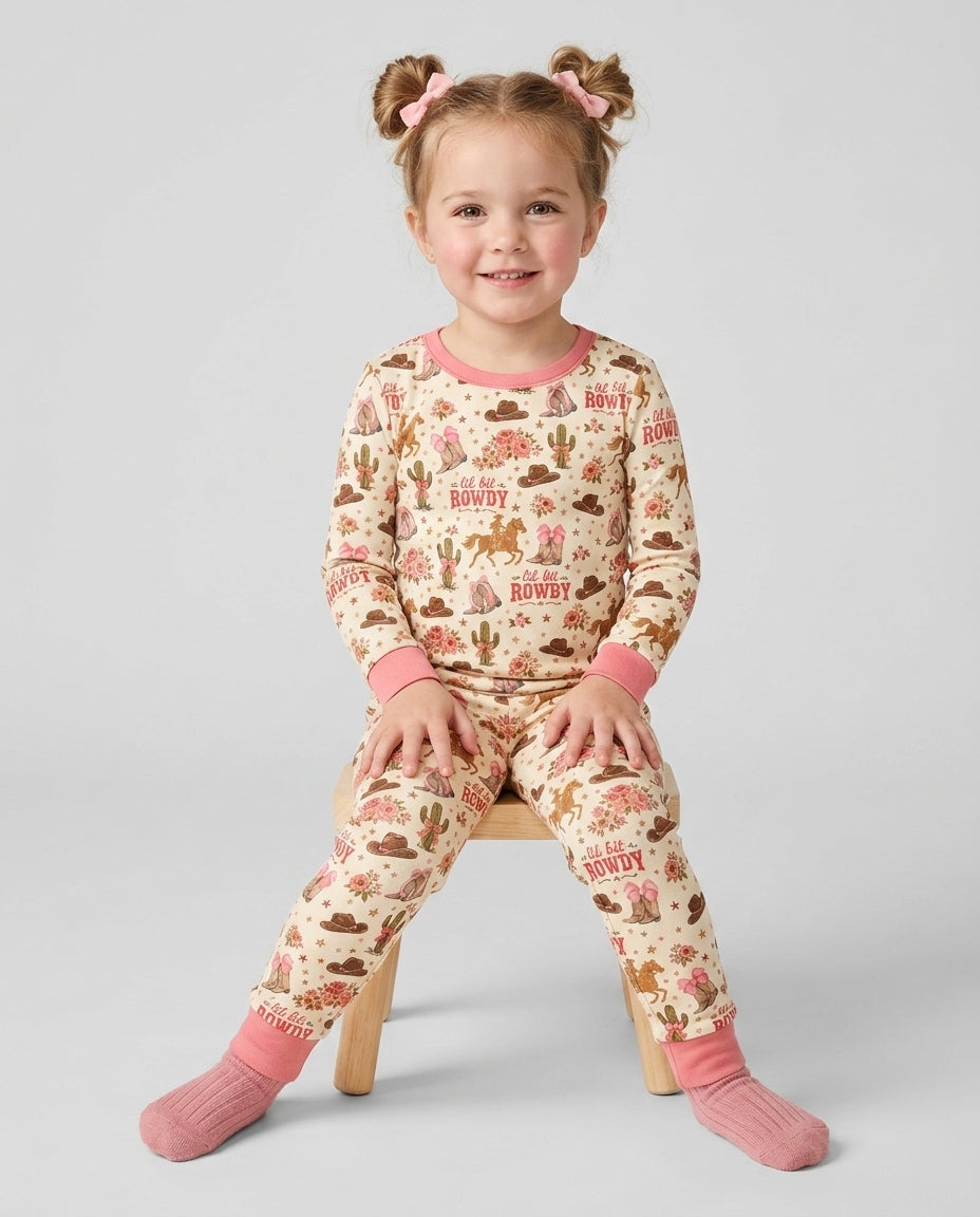 Zweiteiliges Langarm-Pyjama-Set mit Sommerfrüchten