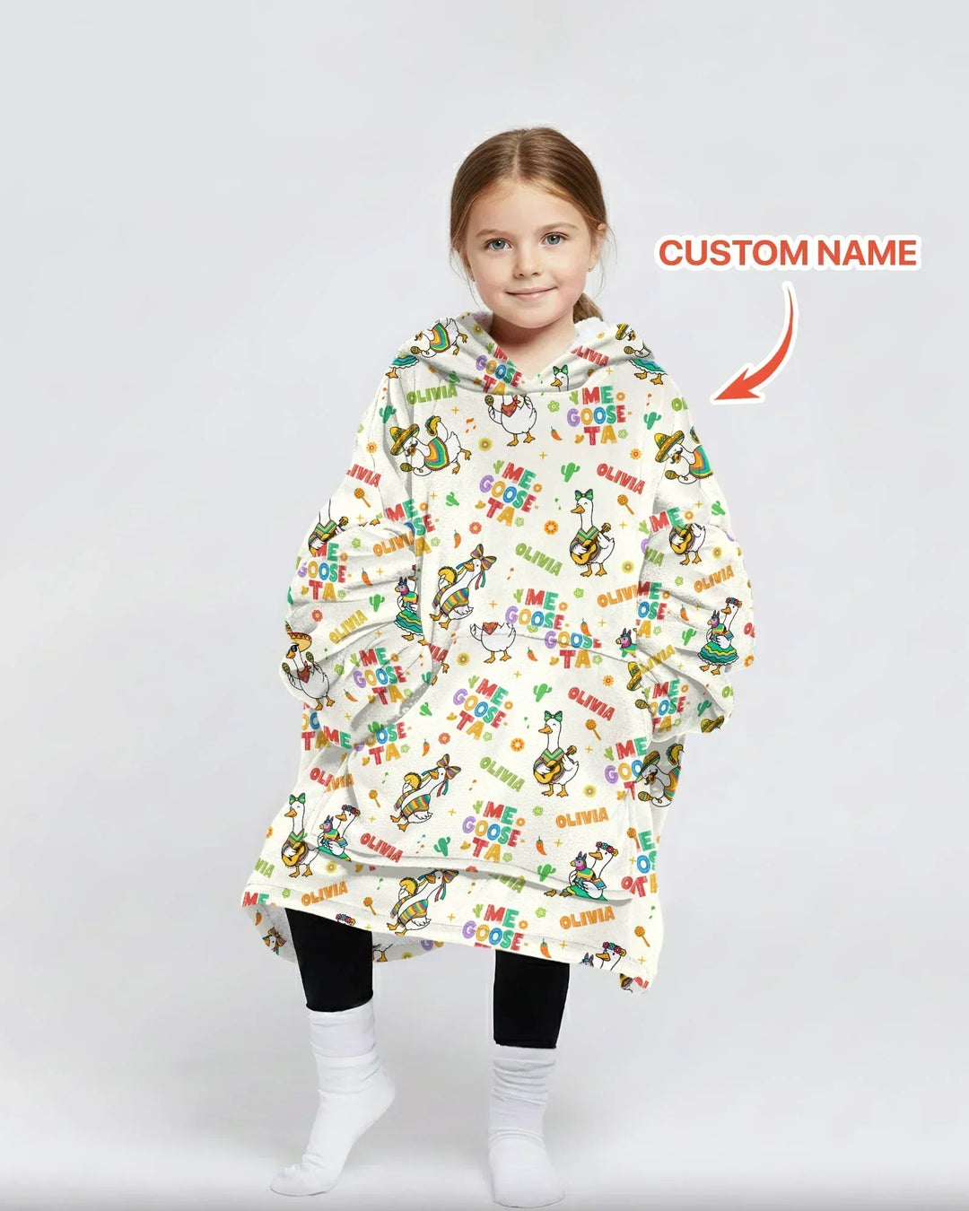 Custom name Me Goose-ta Bamboo Blanket Hoodie