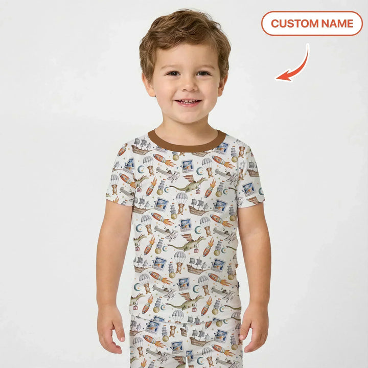 Zweiteiliges, kurzärmliges Pyjama-Set mit Marienkäfern