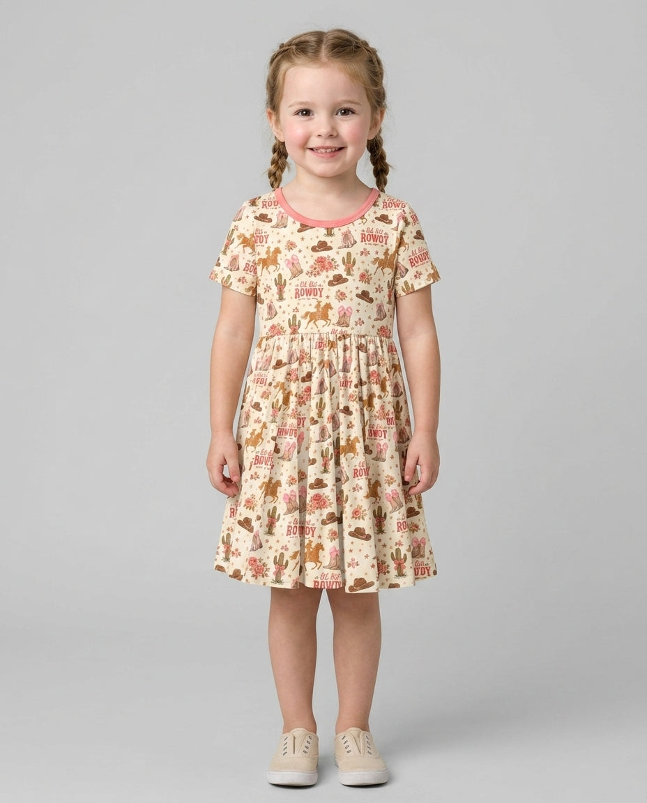 Coquette Cowgirl Lil Bit Rowdy Bamboo Twirl Dress