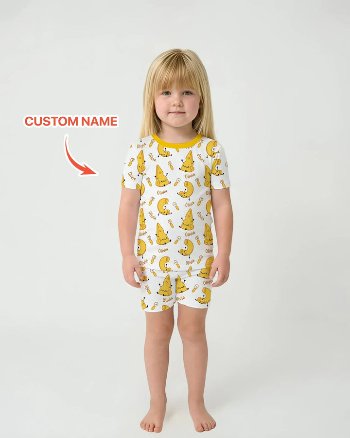 Zweiteiliges Pyjama-Set mit kurzen Ärmeln und Shorts im Sommer-Design
