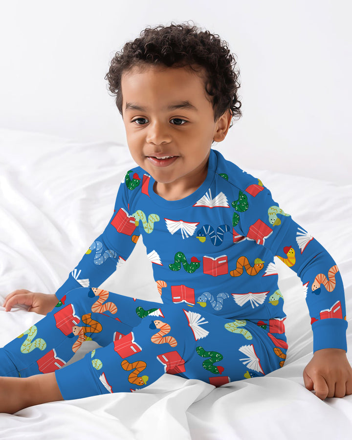 Zweiteiliges Langarm-Pyjama-Set mit Sommerfrüchten