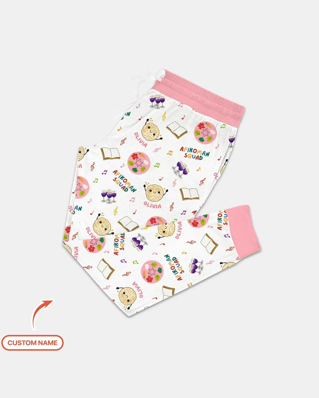 Benutzerdefinierter Name Pessach Afikoman Squad Bambus Damen Pyjama Set