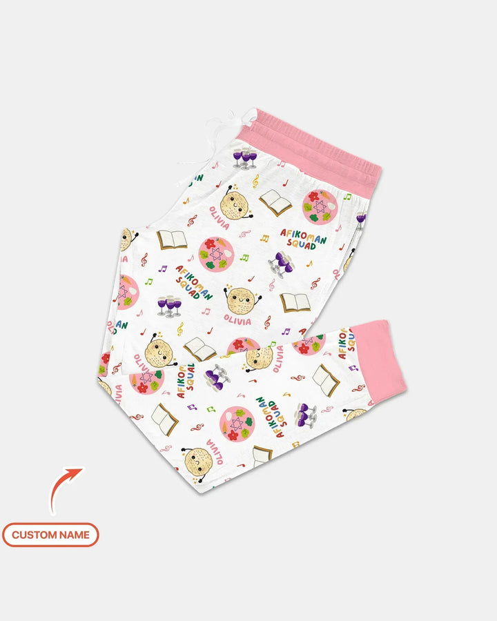 Benutzerdefinierter Name Pessach Afikoman Squad Bambus Damen Pyjama Set