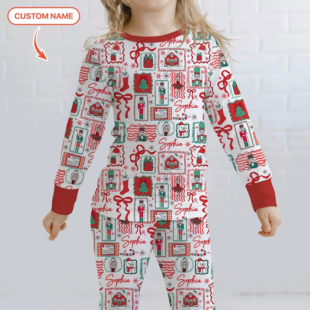 Personalized Nutcracker Parade Two Piece Long Sleeve Pajama Set , Personalized Nutcracker Parade Two Piece Long Sleeve Pajama Set - 12-18M