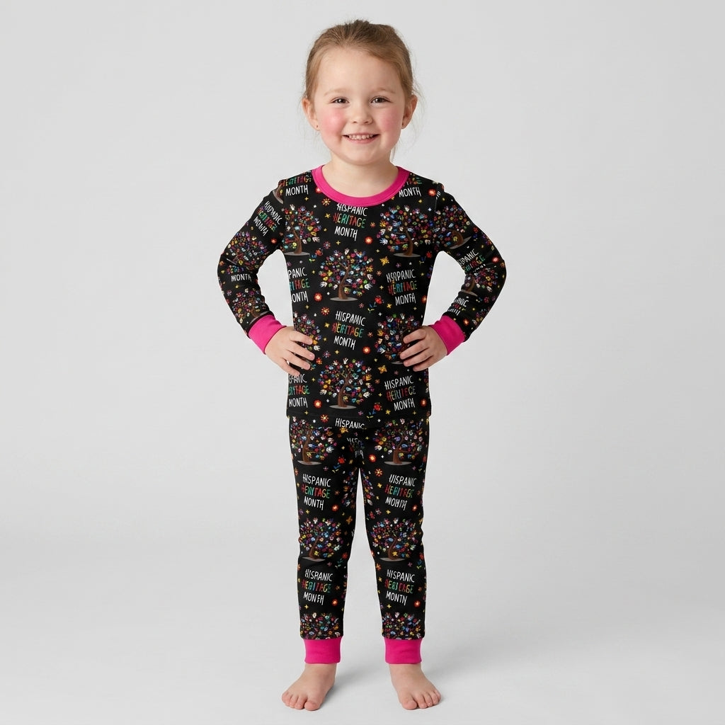 Little Heritage Roots Bamboo Two Piece Long Sleeve Pajama Set