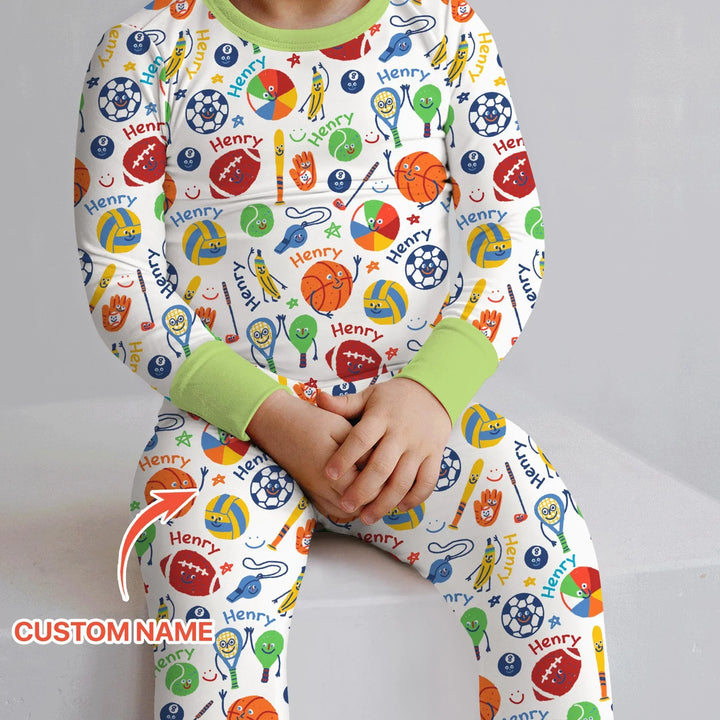Zweiteiliges Langarm-Pyjama-Set mit Sommerfrüchten