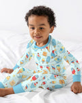 Zweiteiliges Langarm-Pyjama-Set mit Sommerfrüchten