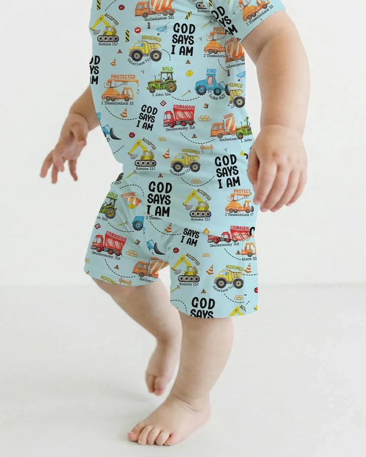 Zweiteiliges Pyjama-Set mit kurzen Ärmeln und Shorts im Sommer-Design