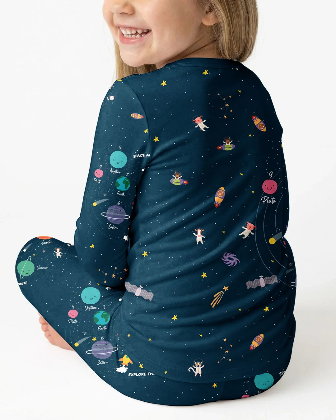 Solar System Explorers Bamboo Two Piece Long Sleeve Pajama Set
