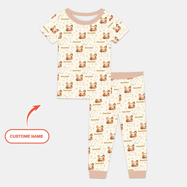 Zweiteiliges, kurzärmliges Pyjama-Set mit Marienkäfern