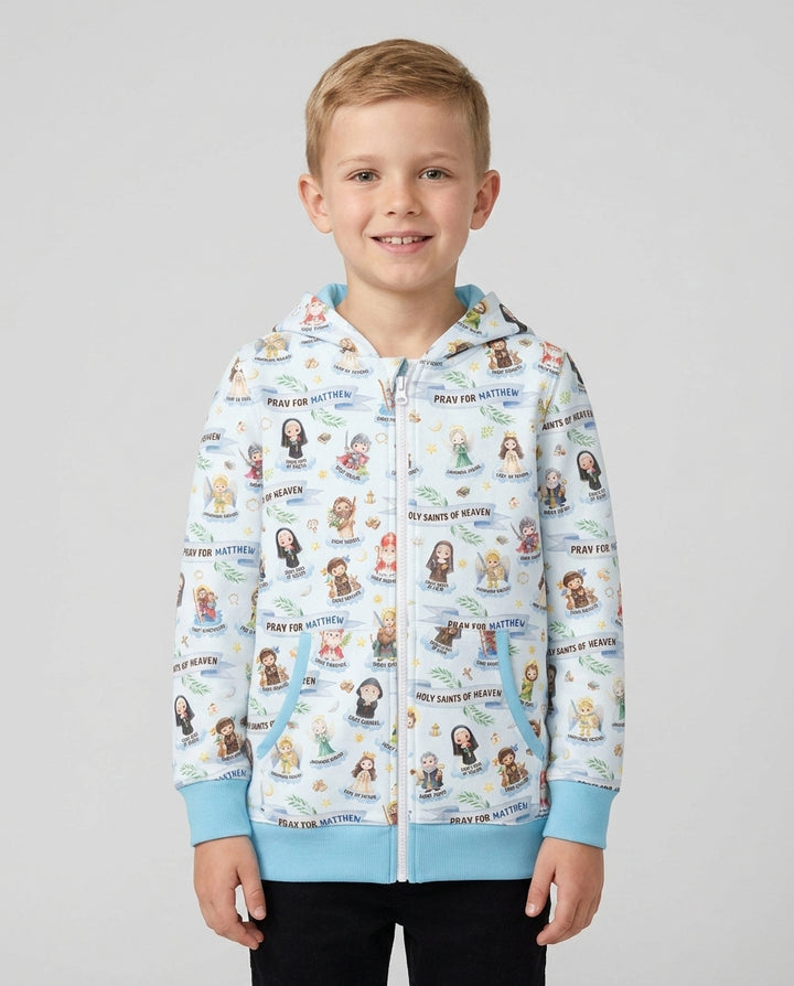Heilige des Himmels Personalisierter Bambus-Kapuzenpullover mit Reißverschluss