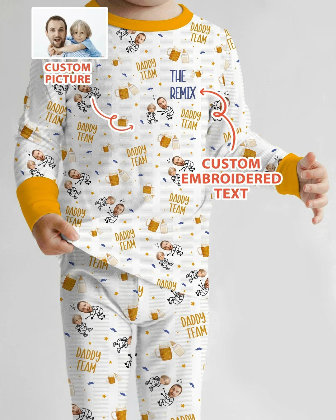 Zweiteiliges Langarm-Pyjama-Set mit Sommerfrüchten