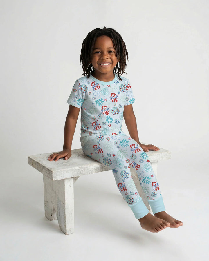 Zweiteiliges, kurzärmliges Pyjama-Set mit Marienkäfern