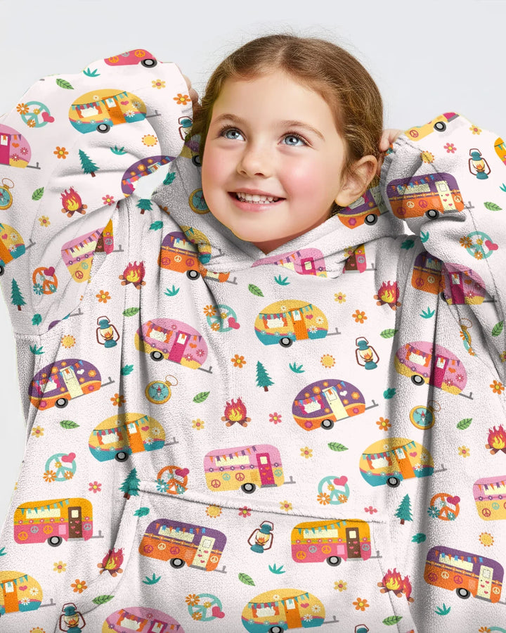 Happy Little Camper Bamboo Blanket Hoodie