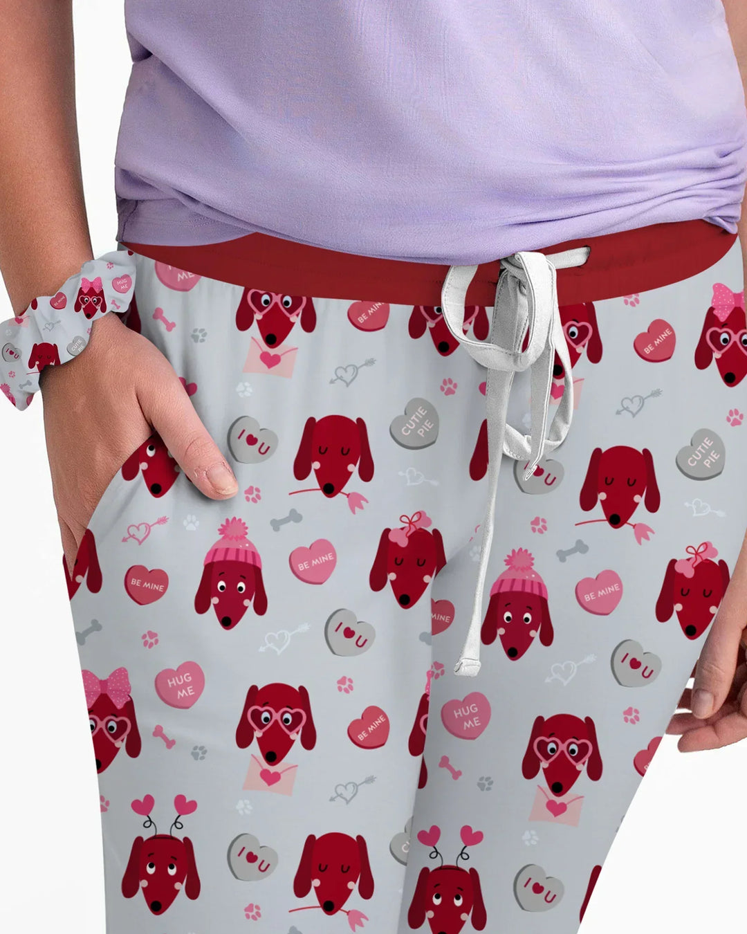 Dachshund Is My Valentine Schlafanzug-Set aus Bambus für Damen