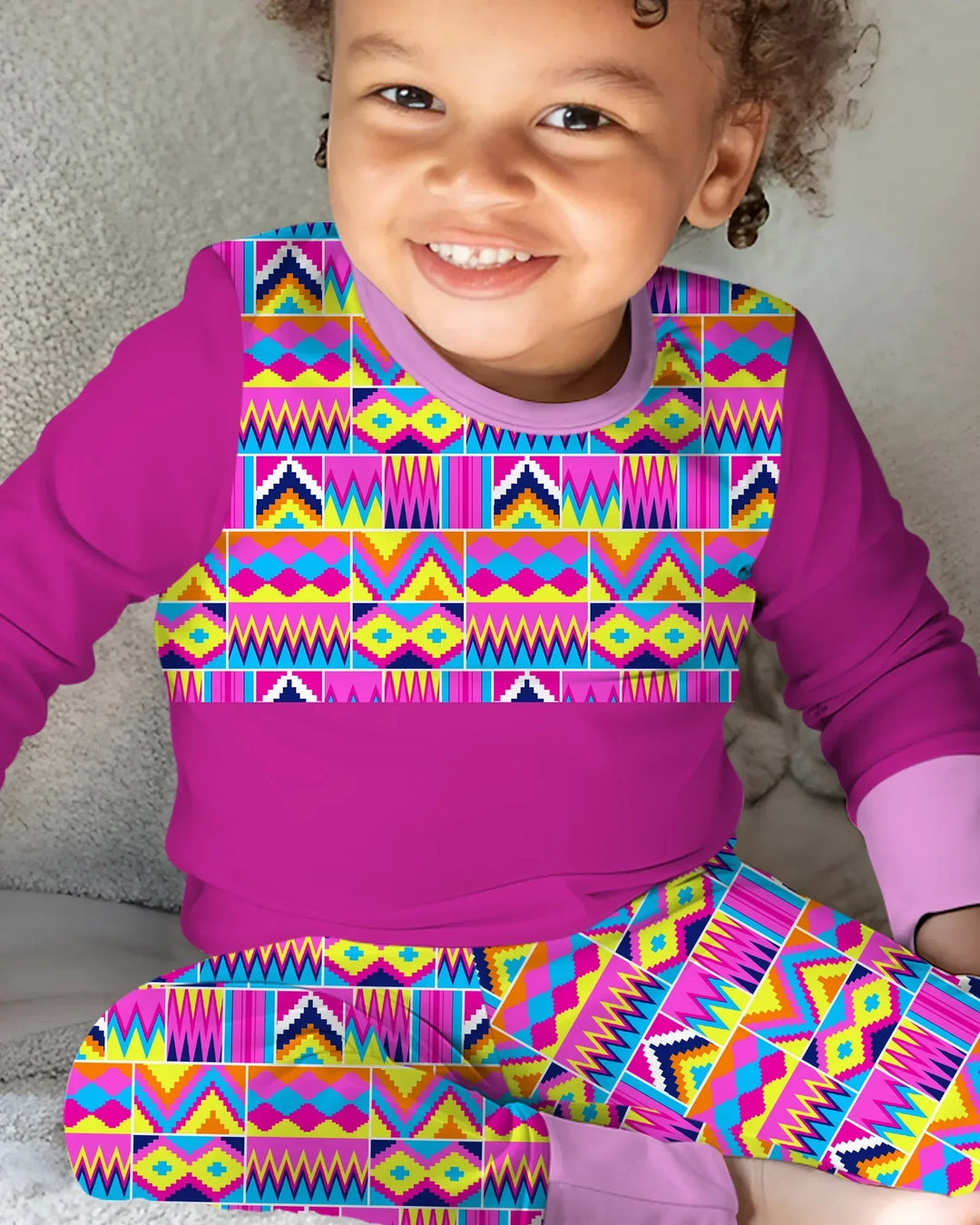 Zweiteiliges Langarm-Pyjama-Set mit Sommerfrüchten